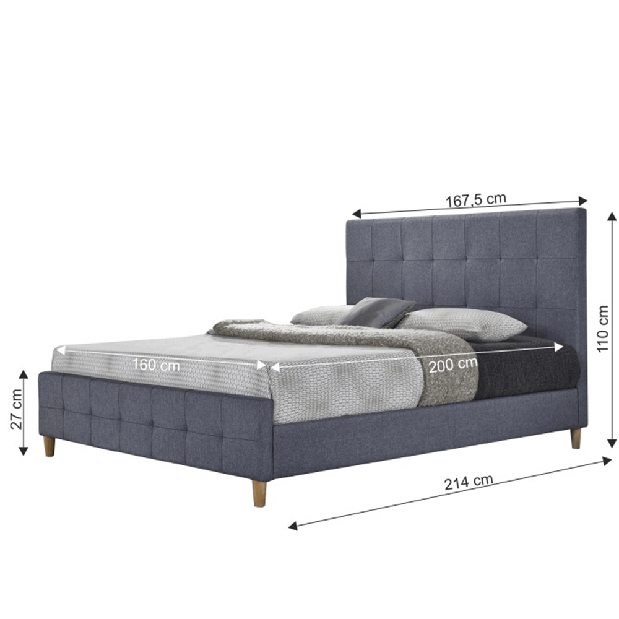 Manželská posteľ 160 cm Balren (s roštom)