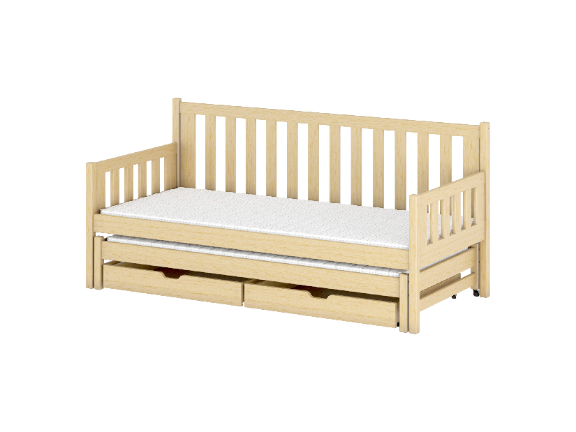 Detská posteľ 90 x 190 cm SUZI (s roštom a úl. priestorom) (borovica)