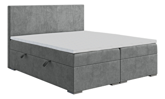Manželská posteľ Boxspring 180 cm Lemmy (betón) (s matracom a úl. priestorom)