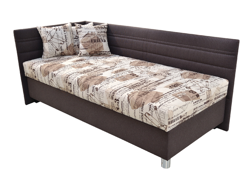 Jednolôžková posteľ 120 cm Blanár Polly (béžová + hnedá) (s roštom a matracom) (L)