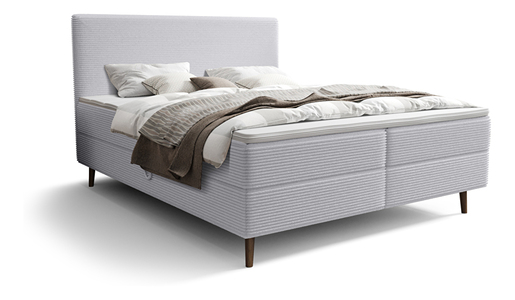 Manželská posteľ 140 cm Napoli Bonell (sivá) (s roštom, s úl. priestorom)