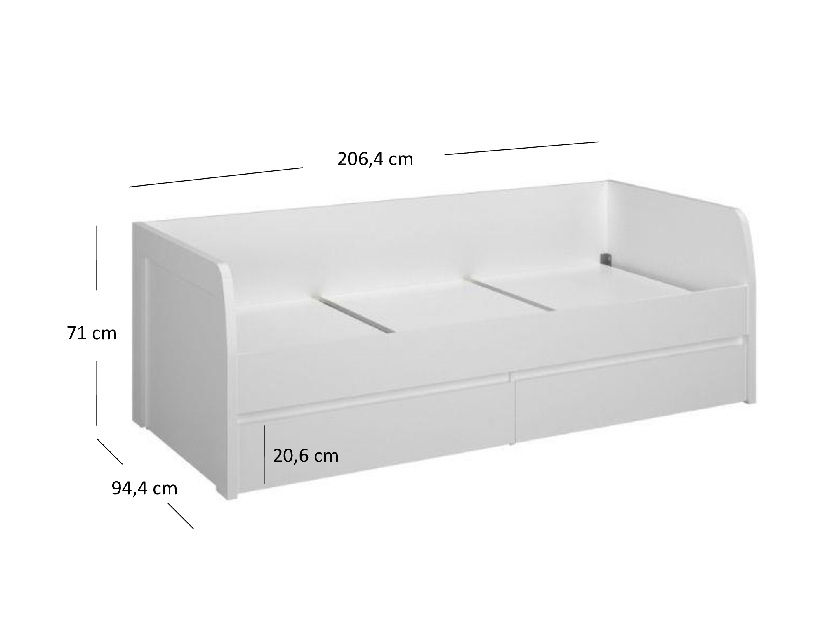 Jednolôžková posteľ 90 cm Ethan (biela) (s roštom)