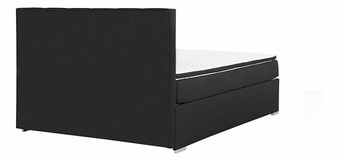 Kontinentálna posteľ 160 cm LORRO (polyester) (čierna) (s roštom a matracom)