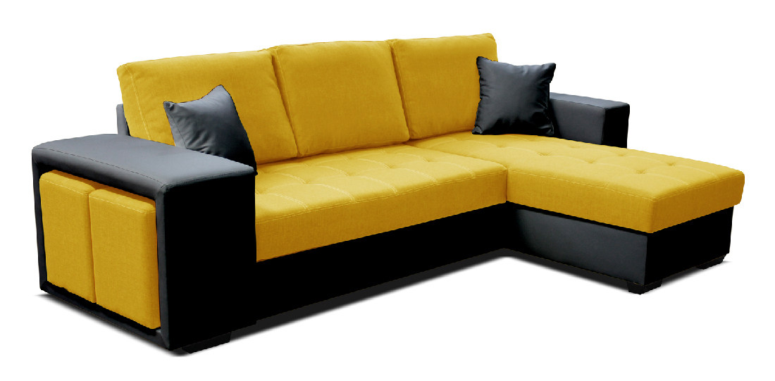 Rohová sedačka Thema Lux 2F+L (žltá + čierna) (P)
