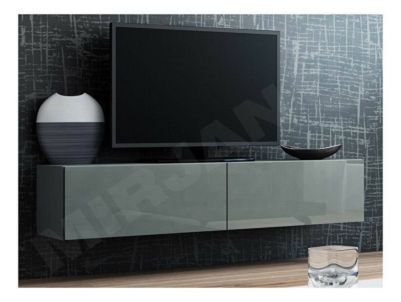 TV stolík/skrinka Zigo 140 (sivá + sivý lesk) *výpredaj