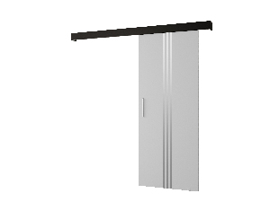 Posuvné dvere 90 cm Sharlene V (biela matná + čierna matná + strieborná)