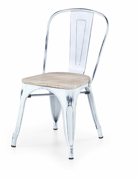 Jedálenská stolička K204 (biela + kov)