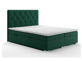 Manželská posteľ Boxspring 160 cm Ronda (tmavozelená) (s úložným priestorom)