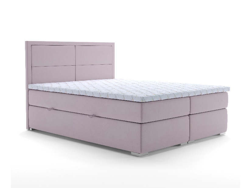 Manželská posteľ Boxspring 160 cm Menorra (ružová) (s úložným priestorom)