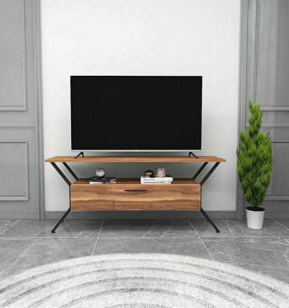 TV stolík/skrinka Tarzan (Orech + Čierna)
