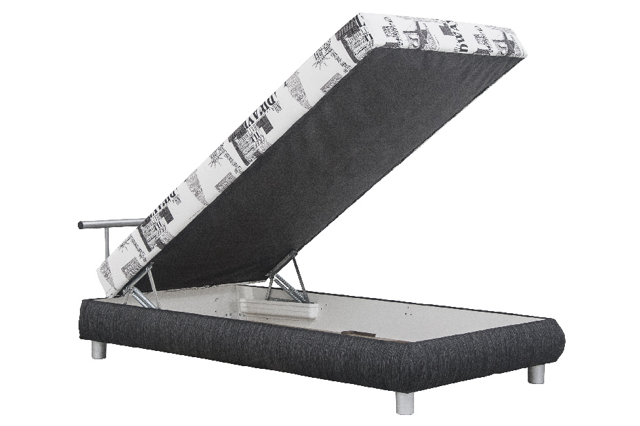 Jednolôžková posteľ 110 cm Blanár Adriana (tmavosivá) (s roštom a matracom Alena) *výpredaj