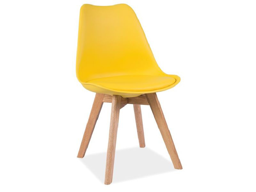 Jedálenská stolička Kim (žltá + dub)