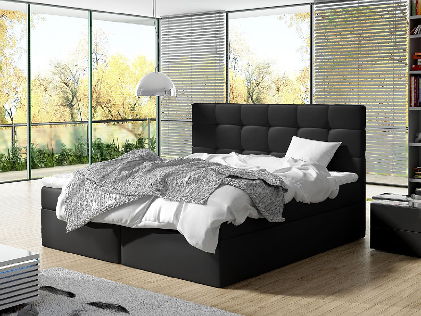 Kontinentálna posteľ 160 cm Cinara (ekokoža soft 017 (biela)