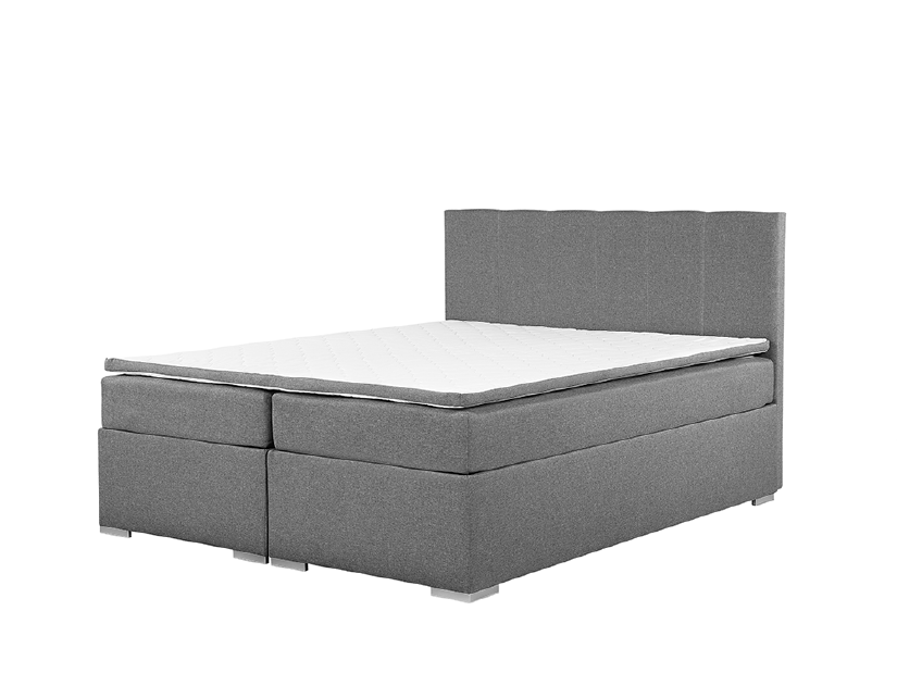 Manželská posteľ Boxspring 160 cm LORRO (s matracmi) (sivá)