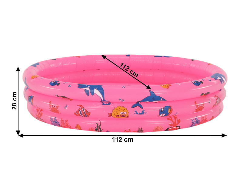 Detský nafukovací bazén Leah (ružová + vzor)