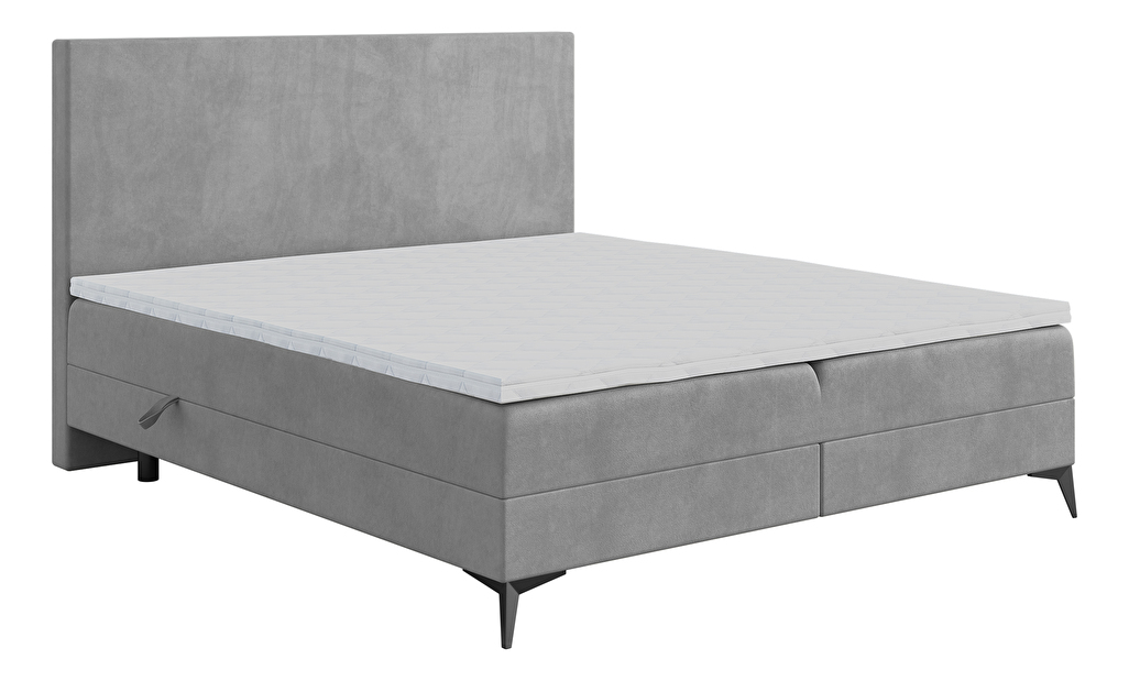 Kontinentálna posteľ 180 cm Ricky (sivá) (s matracom a úl. priestorom)