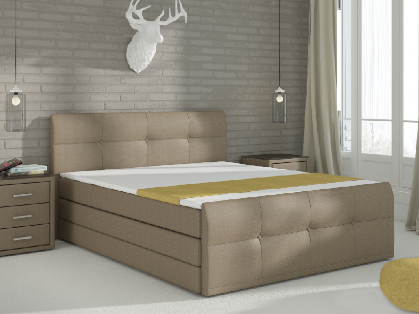 Manželská posteľ Boxspring 160 cm Palermo (s matracmi a úl. priestorom)