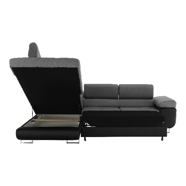 Rohová sedačka Gello (čierna + sivá) (L)