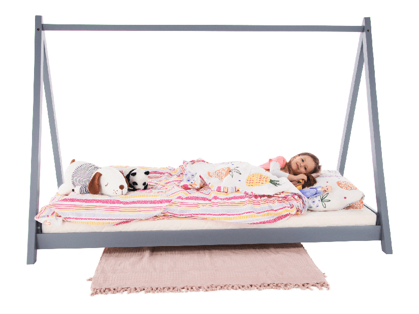 Jednolôžková posteľ 90 cm Gross (sivá)