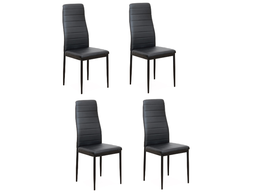 Set 4 ks. jedálenských stoličiek Collort nova (čierna ekokoža) *výpredaj