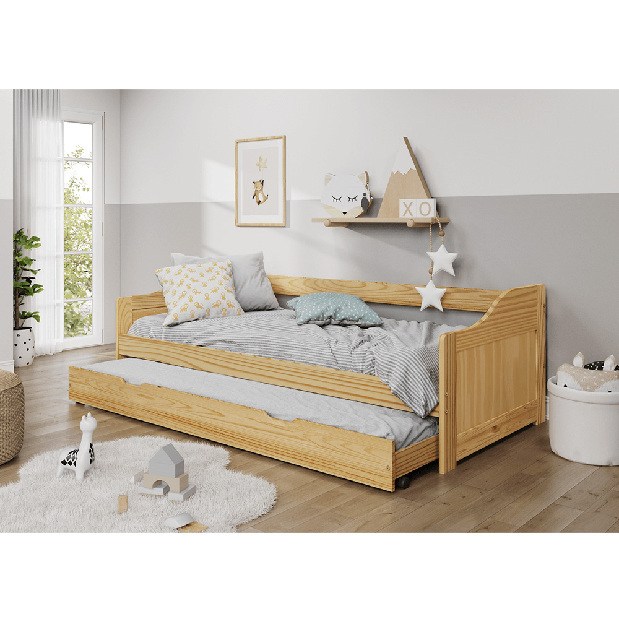 Jednolôžková posteľ 90x200 cm Layne (prírodná)