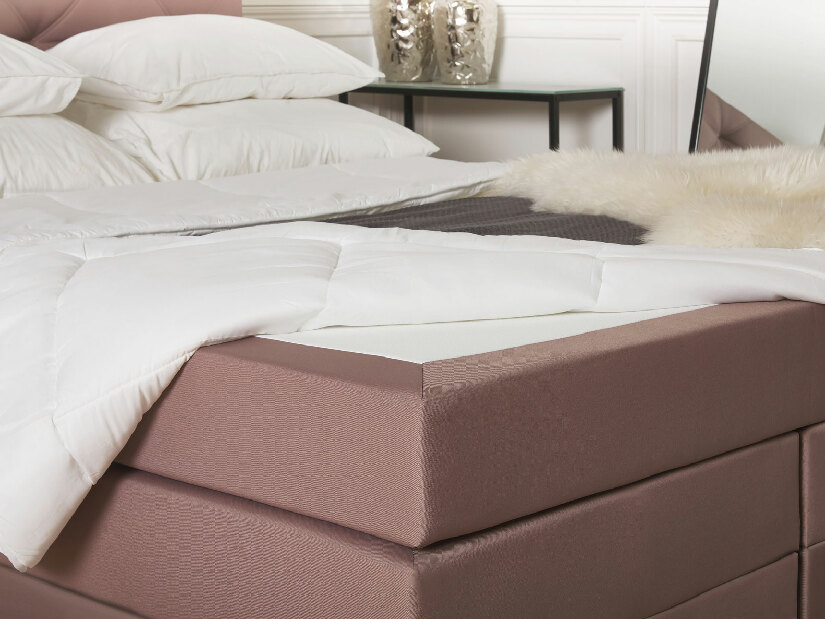 Kontinentálna posteľ 160 cm MILADY (hnedá) (s matracom a úložným priestorom)