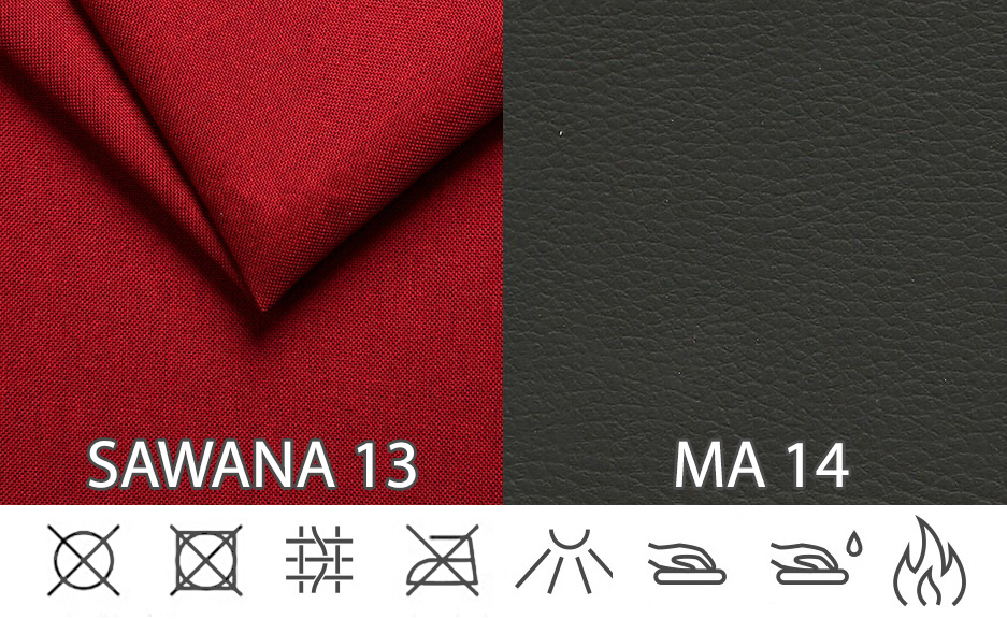 Rohová sedačka Wisteria (červená + čierna) (L)