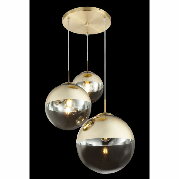 Závesné svietidlo Varus 15855-3 (moderné/dizajnové) (zlatá + priehľadná) *výpredaj