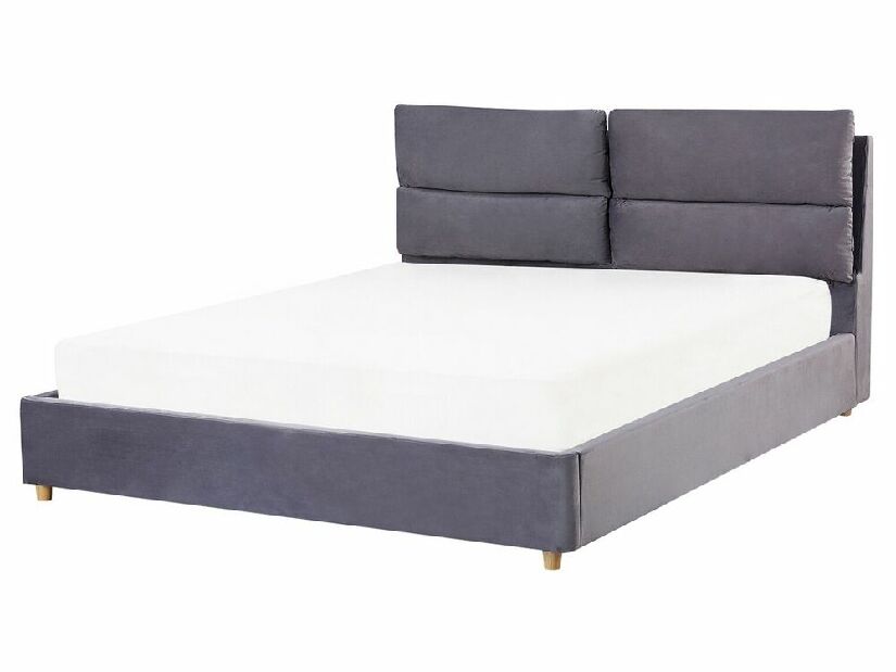 Manželská posteľ 160 cm BALSAS (textil) (sivá) (s roštom)