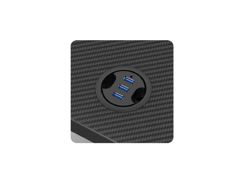 PC stolík Hyperion 2.5 (čierna + viacfarebná) (s LED osvetlením)