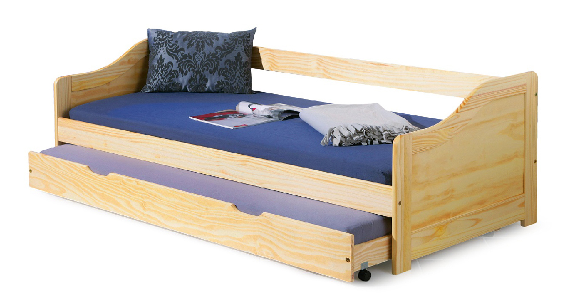 Jednolôžková posteľ 90 cm Larue (masív, s roštom) (borovica)