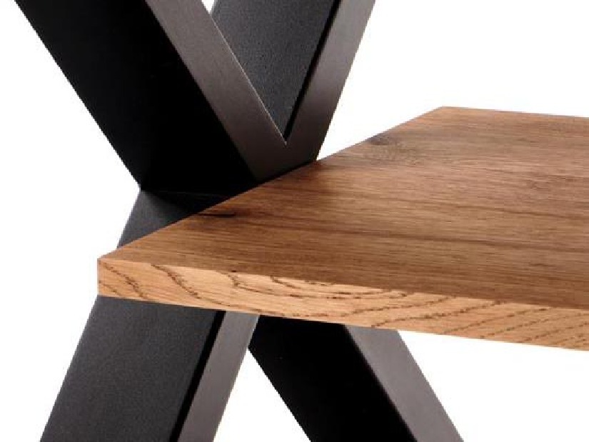 Konferenčný stolík Xiran (prirodne drevo + čierna)