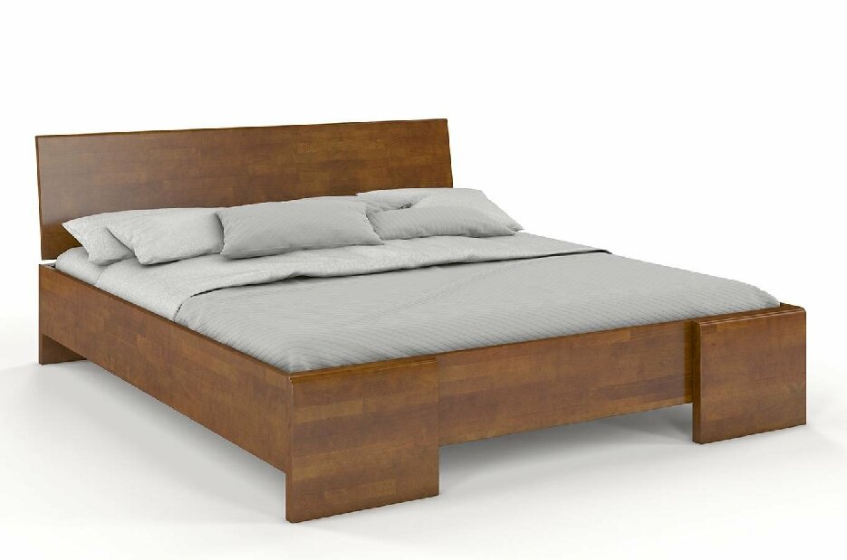 Manželská posteľ 200 cm Naturlig Blomst High (buk) (s roštom)