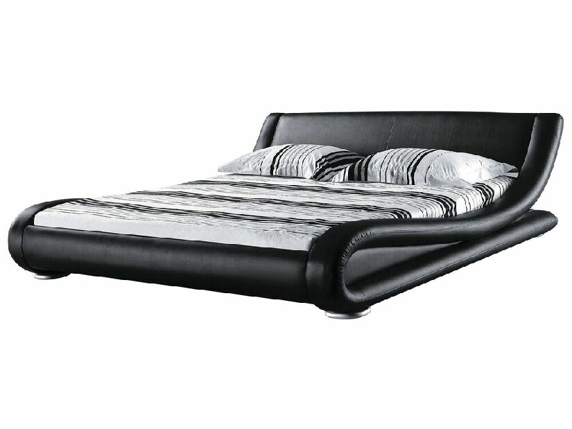 Manželská posteľ 160 cm AVENUE (s roštom) (čierna)