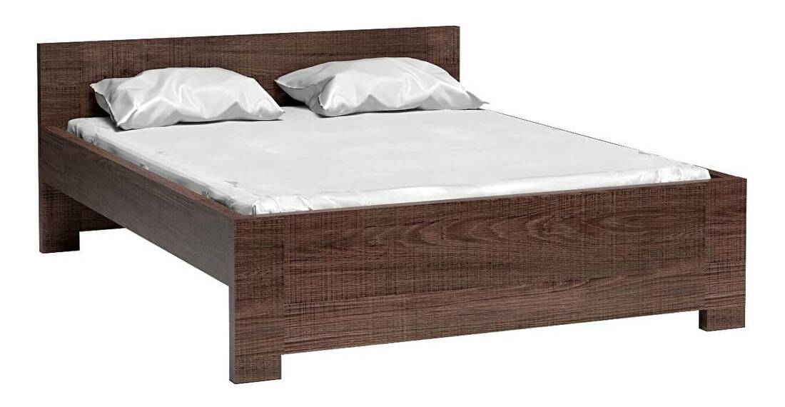Manželská posteľ 140 cm Vega 19 (s roštom) (dub santana tmavý)