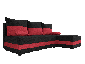 Rohová sedacia súprava Harmony L (čierna + červená) (P)