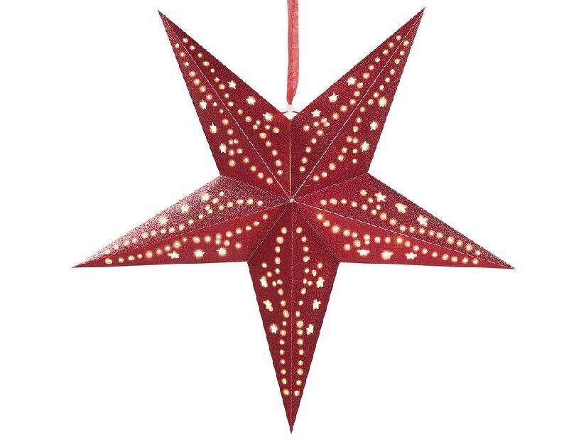 Set 2 ks závesných hviezd 45 cm Monti (červená trblietavá)