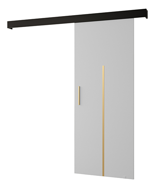 Posuvné dvere 90 cm Sharlene X (biela matná + čierna matná + zlatá)