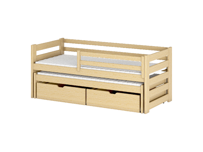 Detská posteľ 90 x 190 cm Keith (s roštom a úl. priestorom) (borovica)