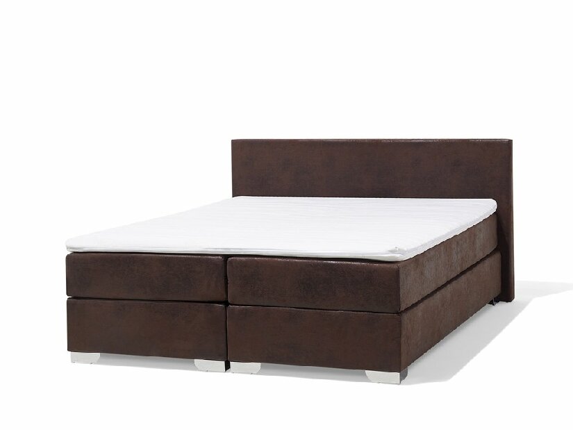 Manželská posteľ Boxspring 160 cm PREMIER (s matracmi) (hnedá)