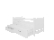 Rozkladacia detská posteľ 180x75 cm Chloe (s roštom a matracom) (biela)