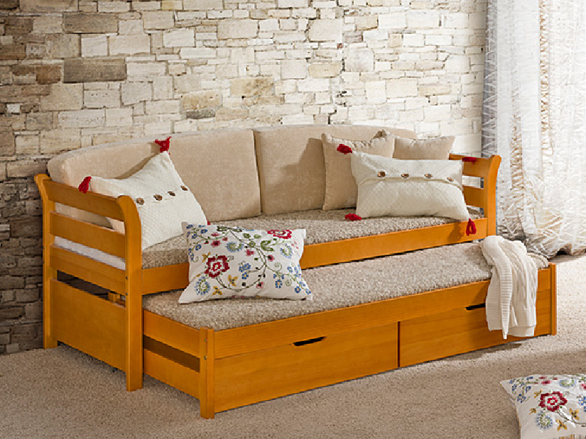 Rozkladacia posteľ 80 cm Timbur (s roštami a úl. priestorom)