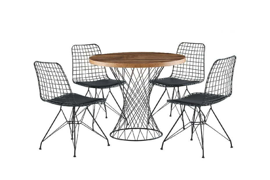 Jedálenský stôl (pre 4 osoby) Perth (Orech + Čierna)