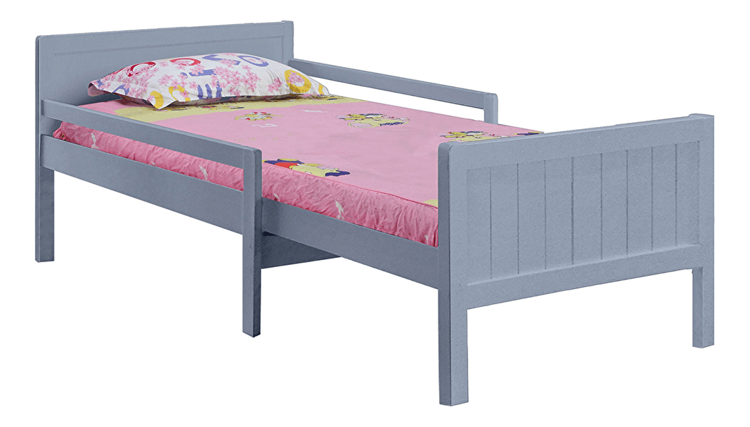 Jednolôžková posteľ 90 cm Elunna (sivá) (s roštom)