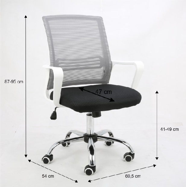 Kancelárska stolička Aphin (sivá + čierna)