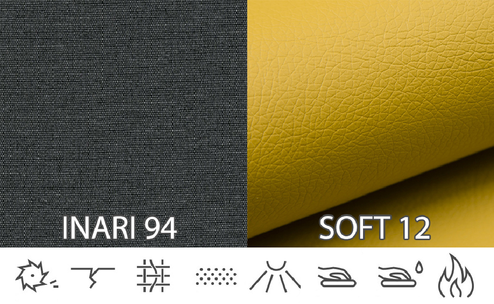Rohová sedačka Darcia (tmavosivá + žltá) (L)