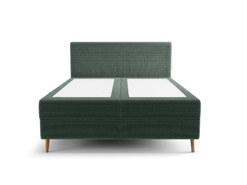 Manželská posteľ 160 cm Napoli Bonell (zelená) (s roštom, s úl. priestorom)