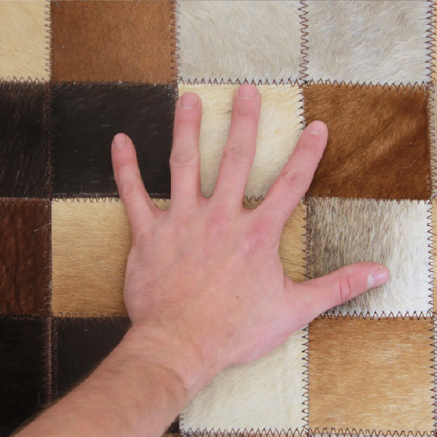 Kožený koberec 70x140 cm Kazuko TYP 07 (hovädzia koža + vzor patchwork)