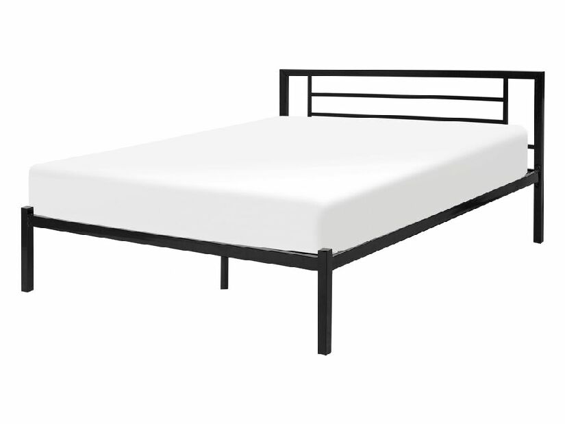 Manželská posteľ 140 cm Cush (čierna) (s roštom)