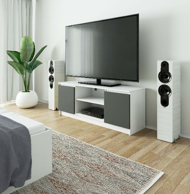 TV stolík Kenji (biela + sivá)